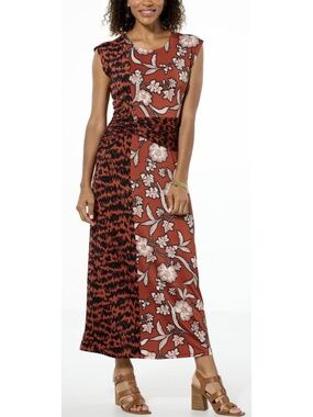 IMAN Global Chic Cap-Sleeve Draped Detail Dress - size XL